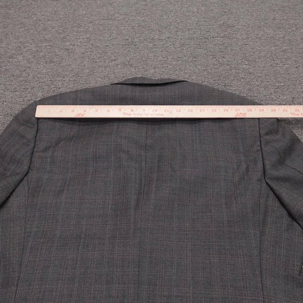 Canali Blazer Mens 42 IT 52 Gray Check Wool 3 Button Sport Coat Made Italy